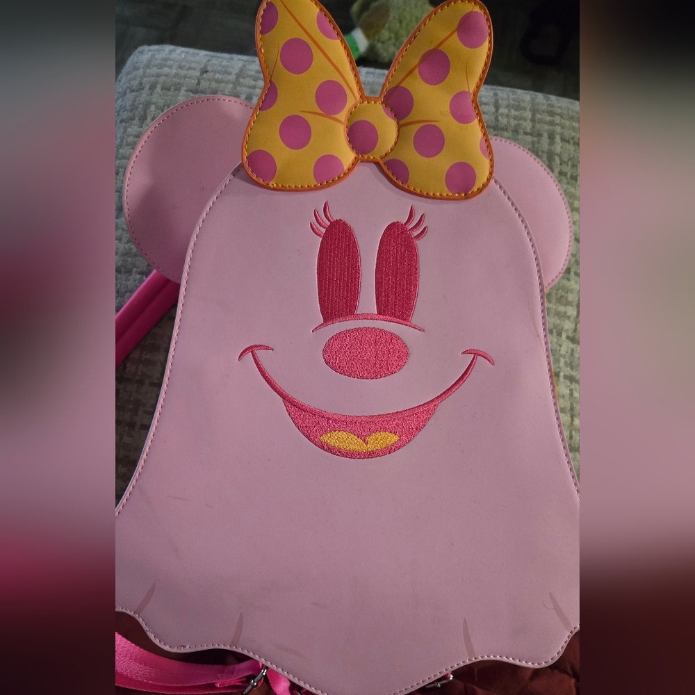 Loungefly Pink and Yellow Minnie Mouse Mini Bag